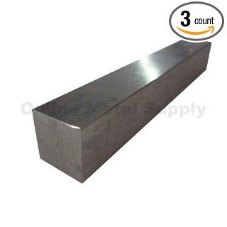 304 Stainless Steel Square Bar 1/4" x 1/4" x 48"   3 pack Stainless Steel Metal Raw Materials