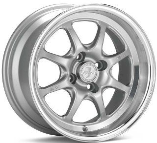 15x8 Enkei J SPEED (Silver w/ Machined Lip) Wheels/Rims 4x100 (464 580 4925SP) Automotive
