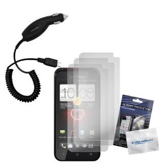 Cbus Wireless Three LCD Screen Guards / Protectors / Films & Car Charger for HTC DROID Incredible 4G LTE: Cell Phones & Accessories