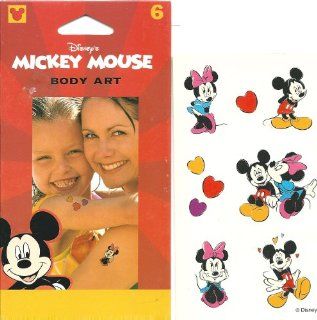 Disney Mickey and Minnie Mouse Kissing Love Body Art Temporary Tattoo : Beauty