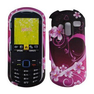 For Straight Talk Samsung R455c Accessory   Purple Heart Design Hard Case Cover + LF Screen Wiper: Cell Phones & Accessories