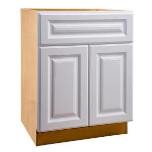 Home Decorators Collection Assembled 24x34.5x21 in. Vanity Sink Base Cabinet in Hallmark Arctic White VSB2421 HAW
