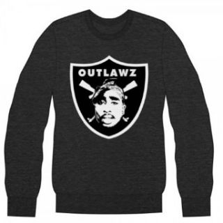 Tupac Outlawz Black Crew Men's Sweatshirt: Movie And Tv Fan T Shirts: Clothing