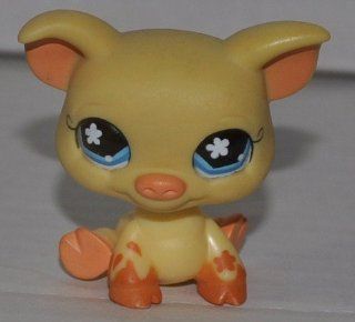 Pig #475 (Yellow, Blue Eyes, Brown Mud Spots) Littlest Pet Shop (Retired) Collector Toy   LPS Collectible Replacement Single Figure   Loose (OOP Out of Package & Print): Everything Else