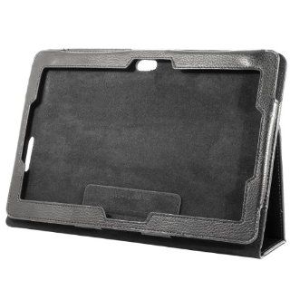 Black Case Faux Leather Cover Skin Protector For Asus Vivo Tab TF600T PC461B: Computers & Accessories