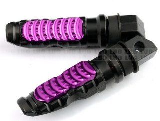 Universal Motorcycle Racing CNC Aluminum Alloy Purple Metal Passenger Rear Foot Rests Pegs Fit For Suzuki GSXR Pedal 8mm Hole: Automotive