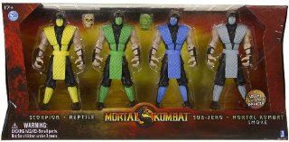 Scorpion, Reptile, Sub Zero, Smoke ~5.5" Mortal Kombat Retro Ninja Action Figure Gift Set: Toys & Games