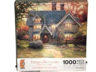 Thomas Kinkade Painter of Light Puzzle Gingerbread Cottage 1000 Pieces: Toys & Games