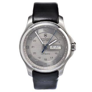 Victorinox Swiss Army Men's 241547.2 Leather Officers Automatic Analog Grey Dial Watch: Victorinox: Watches