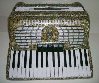 Rossetti DANUBE 34 Key Piano Accordion 72 Bass, Opal Finish, German Reeds, Case & Straps, 5 Switch: Musical Instruments