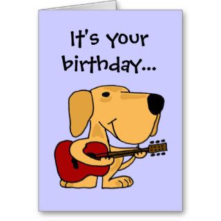 AE  Dog Playing Guitar Happy Birthday Card