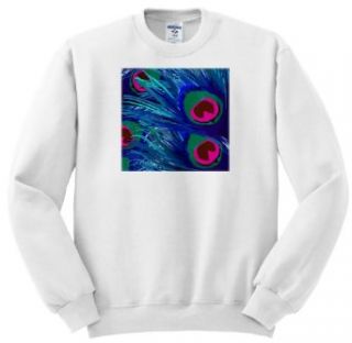 311 Peacock Feather in blue   Vector peacock feathers in electric blue and pink   Sweatshirts: Clothing