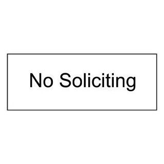 No Soliciting Black on White Engraved Sign EGRE 470 BLKonWHT : Business And Store Signs : Office Products