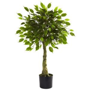 Nearly Natural 3 ft. UV Resistant Indoor/Outdoor Ficus Tree 5383