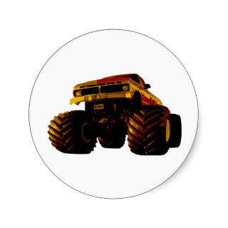 Orange Monster Truck Sticker