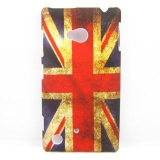 VINTAGE UK FLAG HARD RUBBER BACK CASE COVER SKIN Protective FOR NOKIA LUMIA 720: Cell Phones & Accessories