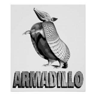 Standing Armadillo Print