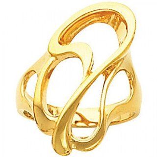 14k Yellow Gold Polished Resplendent Design Fashion Ring: GEMaffair Jewelry