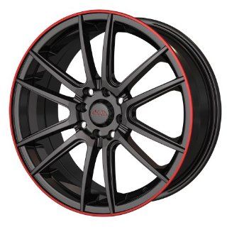 Akita Racing AK 77 477 Black with Red Ring Wheel (16x7"/8x114.3mm): Automotive
