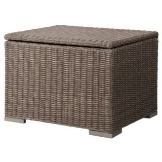 Threshold Wicker Sectional Storage Ottoman Patio Furniture, Heatherstone