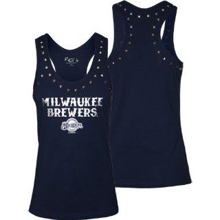 Milwaukee Brewers Women's Studded Tank Top, XX Large : Sports Fan T Shirts : Sports & Outdoors