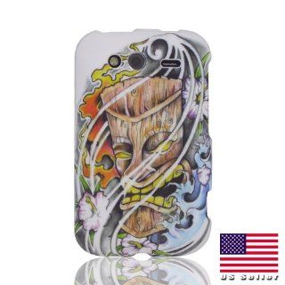 Design Hawaii Ocean Flowers Surf Tiki Mask Tattoo Art cool hard case cover for HTC Wildfire S 2 G13 A510e: Cell Phones & Accessories