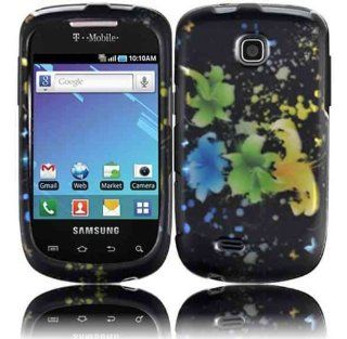 Black Green Flower Hard Cover Case for Samsung Dart SGH T499: Cell Phones & Accessories