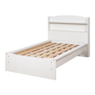 Prepac Aspen White Twin Platform Bed and Bookcase Headboard DISCONTINUED WPT 0360 2K