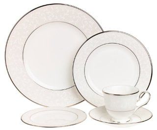 Lenox Opal Innocence Platinum Banded Bone China 20 Piece Dinnerware Set, Service for 4: Kitchen & Dining