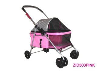 Pet Dog Cat Bed Stroller Carrier Pink 503 : Pet Supplies