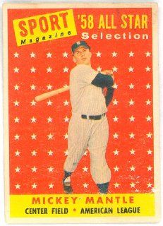Mickey Mantle 1958 Topps Sport Magazine All Star #487 Book Value $200 : Sports Related Trading Cards : Sports & Outdoors