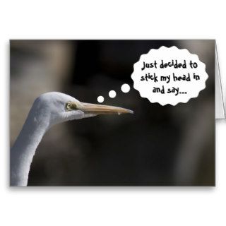 Funny Thank You White Crane Bird Card