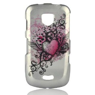 Talon Phone Case for Samsung i520 4G LTE   Grunge Heart   Verizon   1 Pack   Case   Retail Packaging   Hot Pink/Silver Cell Phones & Accessories