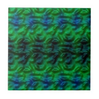 Strange green abstract pattern ceramic tiles