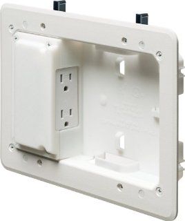 Arlington TVL508 1 Low Profile TV Box for Shallow Walls, 8 inch x 5 inch Box, 1/2 inch or 5/8 Inch Drywall, 1 Pack   Electrical Boxes  