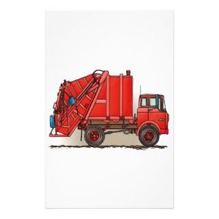 Red Garbage Truck Personalized Stationery