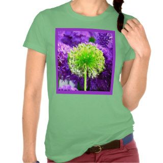 Dare to Be Different Lime Green Purple Flowers T shirt