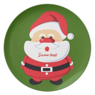 Cute Santa Claus Christmas design Dinner Plate
