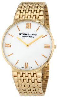 Stuhrling Original Men's 509.33337 Classic Ascot Meydan Concourse Swiss Quartz Mother Of Pearl Dial Gold Tone Bracelet Watch: Stuhrling Original: Watches