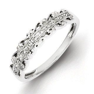 Belle Amore Sterling Silver Diamond Band: Rings: Jewelry