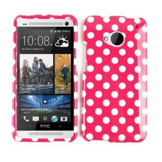 Cell Armor Snap On Case for HTC One   Retail Packaging   White Dots/Hot Pink: Cell Phones & Accessories