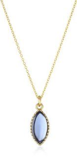 Lisa Stewart Blue Oval Cabochon Pendant Necklace: Jewelry