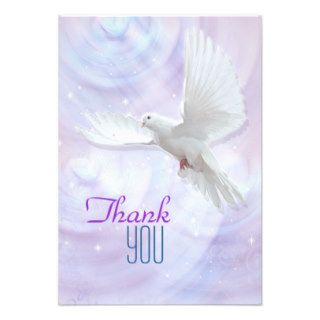 Religious confirmation dove thank you 2 custom announcement