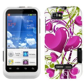 Motorola Defy XT Hot Pink Hearts on White Hard Case Phone Cover: Cell Phones & Accessories