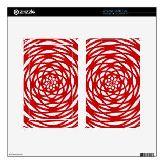 Red White Christmas Modern Circle Design Pattern Decals For Kindle Fire