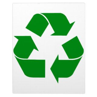 Recycling Symbol   Green Display Plaque