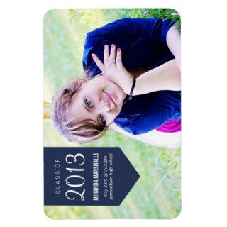 Navy Banner Design Photo Graduation Magnet