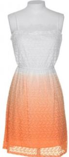 MY MICHELLE Junior's Floral Embroidered Ombr Empire Waist Dress [8452XKBJ] at  Womens Clothing store: Orange Ombre Dress