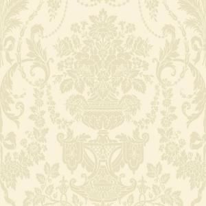 The Wallpaper Company 8 in. x 10 in. Ivory Damask Wallpaper Sample WC1281919S