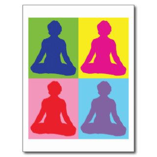 Multicolored Lotus Pose Yoga Postcards